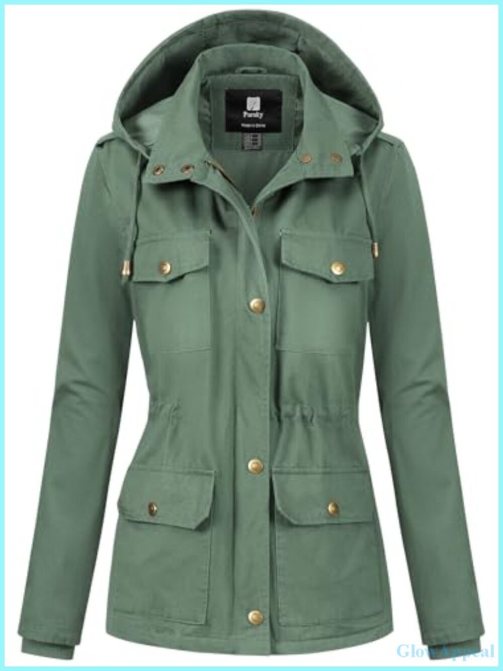 Women's Cotton Anorak Lightweight Military Utility Jacket Removable Hood